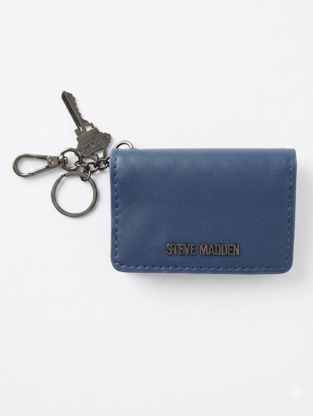 Steve Madden Navy Blue Key & Card Holder with Key Ring NWOT
